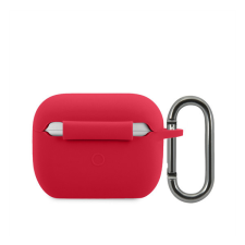 Lacoste Glossy Printing Logo AirPods Pro szilikon tok, piros fülhallgató, fejhallgató tok