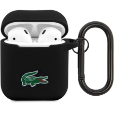 Lacoste Liquid Silicone Croc Logo AirPods 1/2 Black tok fülhallgató, fejhallgató tok