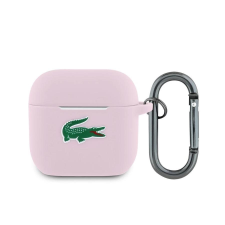 Lacoste Liquid Silicone Croc Logo tok AirPods 4 készülékhez rózsaszín tok és táska
