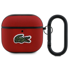 Lacoste Petit Pique Croc Logo Patch AirPods 4 tok, piros fülhallgató, fejhallgató tok