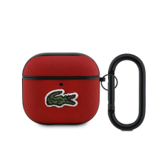 Lacoste Petit Pique Croc Logo Patch tok AirPods 4 készülékhez piros tok és táska