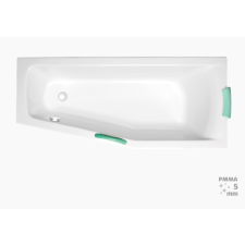  Laguna Aneta Plus 160x70 cm akril asszimetrikus kád, jobbos 140 l kád, zuhanykabin