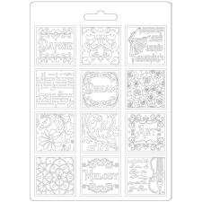  Lágy PVC öntőforma, A5 - Szenvedély patchwork dekorációs kellék