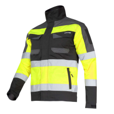 Lahti Pro Figyelmeztető kabát fekete és sárga, &quot;s&quot;, ce, lahti láthatósági ruházat