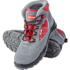 Lahti Pro Szarvasbőr/Oxford Szürke-Piros Csizma, S1P Src, 44 (L3011944)