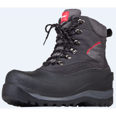 Lahti Pro Szarvasbőr/Oxford Szürke-Piros Hócsizma, 45 (L3080145)