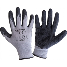 Lahti Pro Szürke-fekete Latex Kesztyű L212309p, 12 Pár (L212309W)