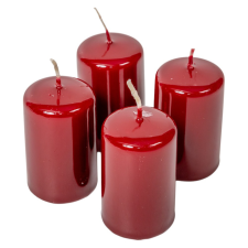  Lakkozott adventi gyertya 70x40mm bordó 4db/csom (db ár) dekorációs kellék