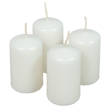  Lakkozott adventi gyertya 70x40mm fehér 4db/csom (db ár) dekorációs kellék