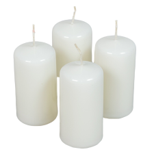  Lakkozott adventi gyertya 80x40mm fehér 4db/csom (db ár) dekorációs kellék