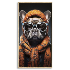  Lakkozott falfestmény kerettel bad bully -a- 42,5x2,8x82,5cm grafika, keretezett kép