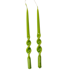  Lakkozott rövid alfa csavart gyertya oliva 235x12mm 8db/csom (db ár) dekorációs kellék