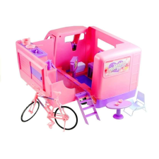 Lakóautó biciklivel, pink 3718 játékbaba felszerelés