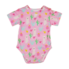 Láma és kaktusz mintás kislány baba body (kombidressz) rózsaszín kombidressz, body
