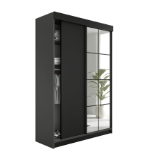  Lamaro Tolóajtós Szekrény tükörrel 138x205cm - grafit &amp; fekete bútor