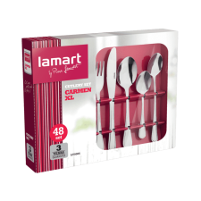LAMART LT5006 Carmen XL 48darabos nemesacél étkészlet tányér és evőeszköz