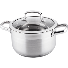 LAMART LTSS2212 Prestige 4.7L/22cm Lábas üveg fedővel - Inox (LTSS2212) sütés és főzés