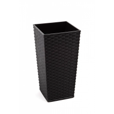 Lamela FINEZIA RATAN virágcserép 19×19 cm, 36 cm magas, fekete kerti dekoráció