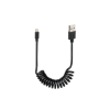 Lampa USB kábel spirál típus Apple 8-pin 100cm fekete