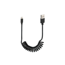 Lampa USB kábel spirál típus Apple 8-pin 100cm fekete egyéb motorkerékpár alkatrész