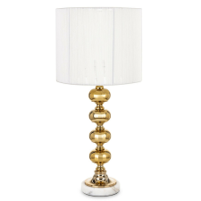  Lámpabúra fémből, szövetből, fehérből, aranyból 64x30,5x30,5 kábelhossz 145cm világítás