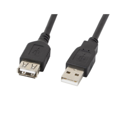 Lanberg 1,8m USB-A 2.0 apa - anya fekete kábel kábel és adapter