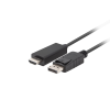 Lanberg CA-DPHD-11CC-0050-BK DisplayPort 1.1 - HDMI 1.4 Kábel 3m - Fekete (CA-DPHD-11CC-0050-BK)