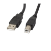 Lanberg CA-USBA-10CC-0005-BK USB-A apa - USB-B apa 2.0 Nyomtató kábel - Fekete (0.5m)