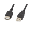 Lanberg CA-USBE-10CC-0050-BK USB-A 2.0 (apa - anya) kábel 5m - Fekete