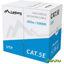 Lanberg CAT5 Összekötő Szürke 305m LCF5-10CC-0305-S kábel és adapter
