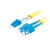 Lanberg FO-SULU-SD11-0010-YE duplex optikai patch kábel 2xSC/UPC + 2LC/UPC csatlakozóval, duplex 9/125 LSZH, 1m (FO-SULU-SD11-0010-YE)