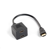 Lanberg HDMI AM --> 2xHDMI AF elosztó kábel (AD-0019-BK) (AD-0019-BK) kábel és adapter