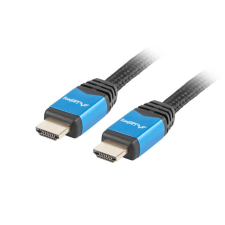 Lanberg HDMI M/M V2.0 CU fekete prémium kábel, 1.8m kábel és adapter