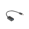 Lanberg LANBERG USB-C(M) 2.0->USB-A(F) ADAPTER KÁBEL 15CM OTG FEKETE