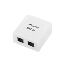 Lanberg OU5-0002-W Cat.5E UTP 2xRJ45 dupla árnyékolatlan fali aljzat kábel és adapter
