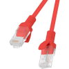 Lanberg Patchcord RJ45 CAT5e UTP kábel 0.25m piros (PCU5-10CC-0025-R) (PCU5-10CC-0025-R)