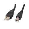 Lanberg USB 2.0 A - USB 2.0 B (apa - apa) kábel 3m - Fekete FERRITE (CA-USBA-11CC-0030-BK)