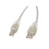 Lanberg USB 2.0 A - USB 2.0 B (apa - apa) nyomtató kábel 3m - Áttetsző (CA-USBA-12CC-0030-TR)