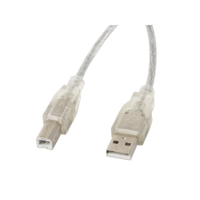 Lanberg USB 2.0 A - USB 2.0 B (apa - apa) nyomtató kábel 3m - Áttetsző (CA-USBA-12CC-0030-TR) kábel és adapter