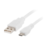 Lanberg USB 2.0 - Micro USB Adatkábel 1.8m - Fehér (CA-USBM-10CC-0018-W)