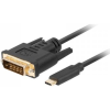 Lanberg USB-C - DVI-D Dual kábel 4K 30Hz 1080p 120Hz 3m (CA-CMDV-10CU-0030-BK)