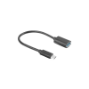  LANBERG USB-C(M) 3.1->USB-A(F) ADAPTER KÁBEL 15CM FEKETE OTG