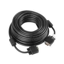 Lanberg VGA M/M duplán árnyékolt ferrit fekete kábel, 15m kábel és adapter