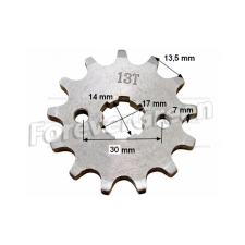 Lánckerék első 428 13 fogas 17mm-es tengelyre lánc, láncszett