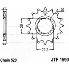 Lánckerék első JTF1590SC 520 14 fogas lánc, láncszett