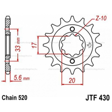  Lánckerék első JTF430 520 13 fogas lánc, láncszett