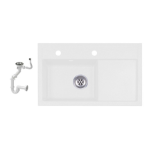  Laneo L725-43BI Gránit Mosogató + Szifon (fehér) építőanyag