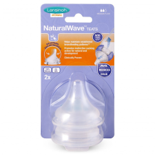 Lansinoh NaturalWave® természetes hullámvonalú, közepes folyású etetőcumi, 2 db cumi