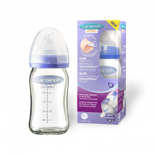 Lansinoh üveg cumisüveg NaturalWave® természetes hullámvonalú cumival, 160 ml cumisüveg