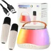 Lantoska bluetooth karaoke hangszoró 2 db mikrofonnal - LED világítással